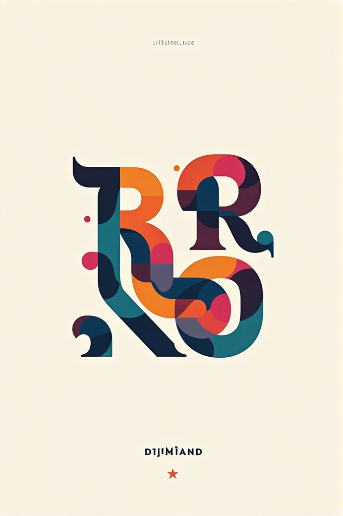 letter logo that says idrussandi with modern abstract aesthetic letter patterns and various colors