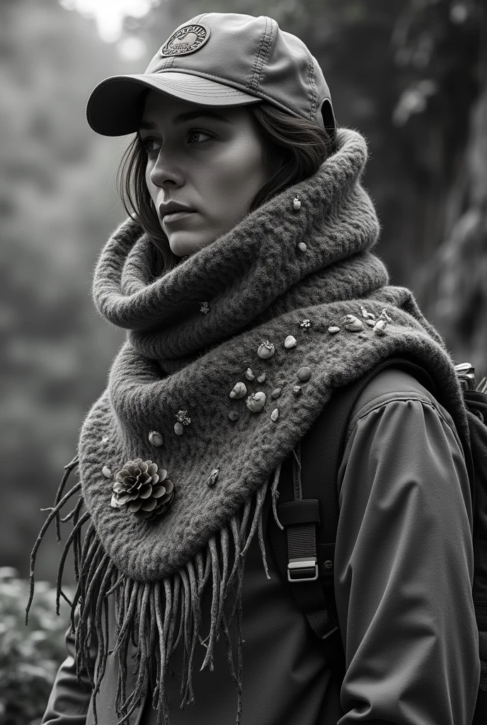 JUST A SCOUT SCARF MADE OF THINGS FROM NATURE IN BLACK AND WHITE