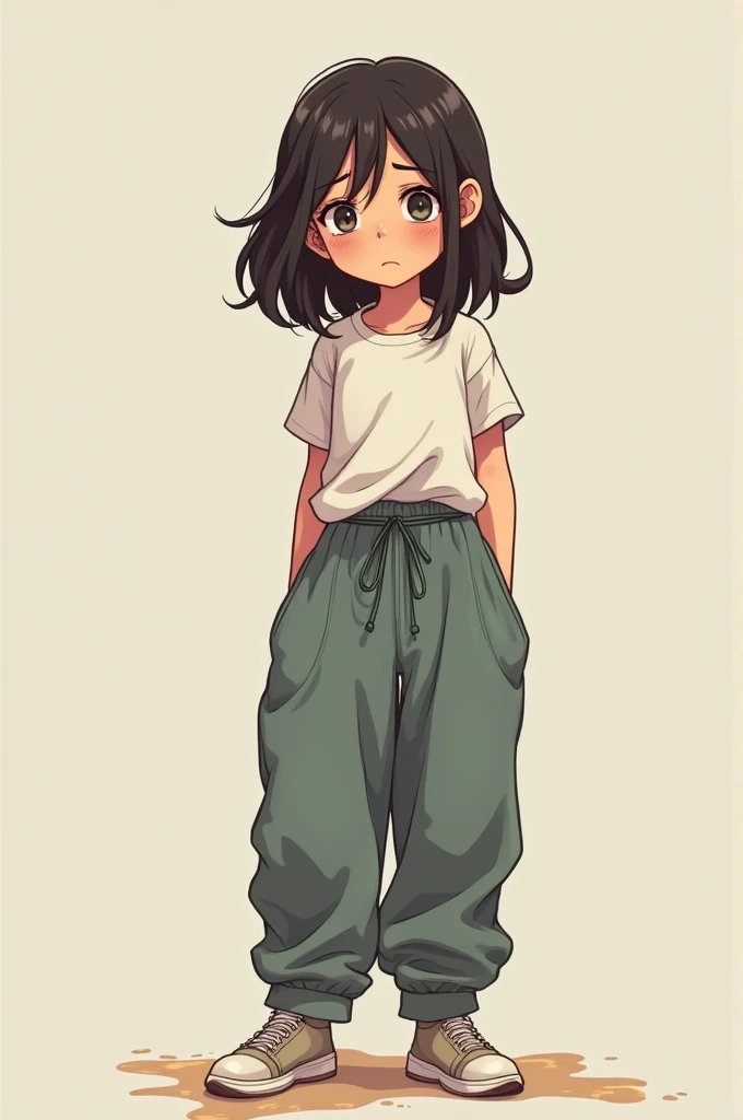 Girl 14 years pees in her baggy pants

