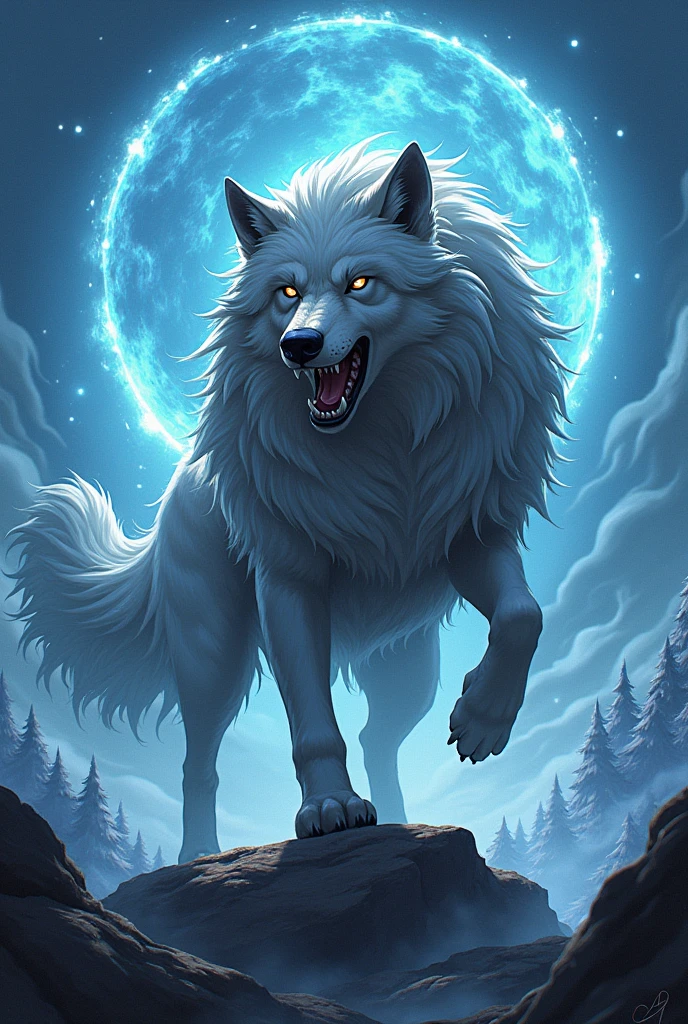 Wolf anime illustrated