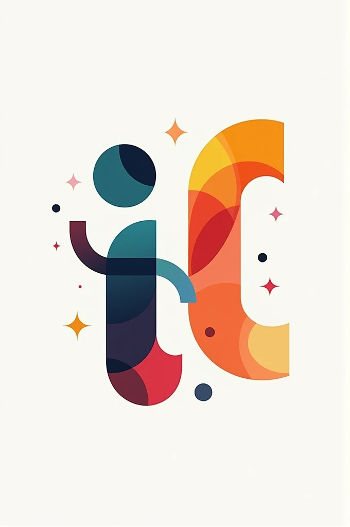letter logo that says idrussandi with modern abstract aesthetic letter patterns and various colors