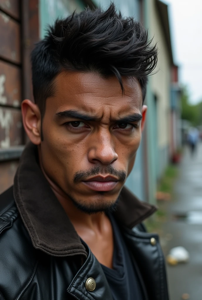 photography realistic, a young man mexician, gangster street. 