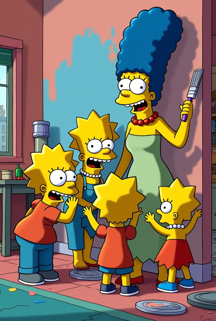 simpsons painting wall with paint