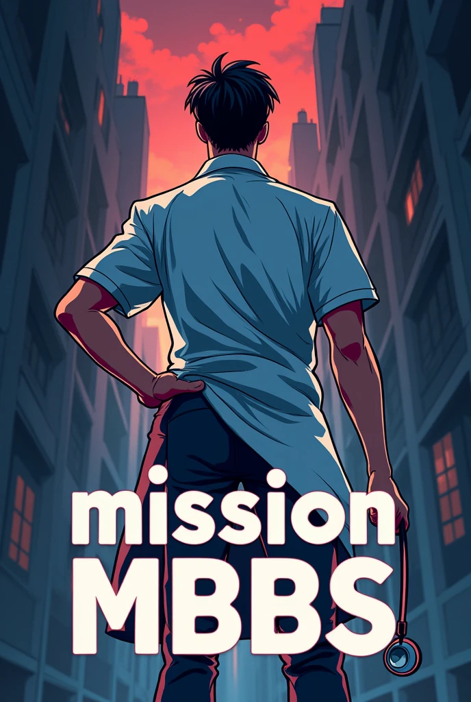 wallpaper
Doctor anime model(male) backside holding a stethoscope . Must write "Mission MBBS " at bottom. Motivations for exam to be a doctor.no light background use deep coloue