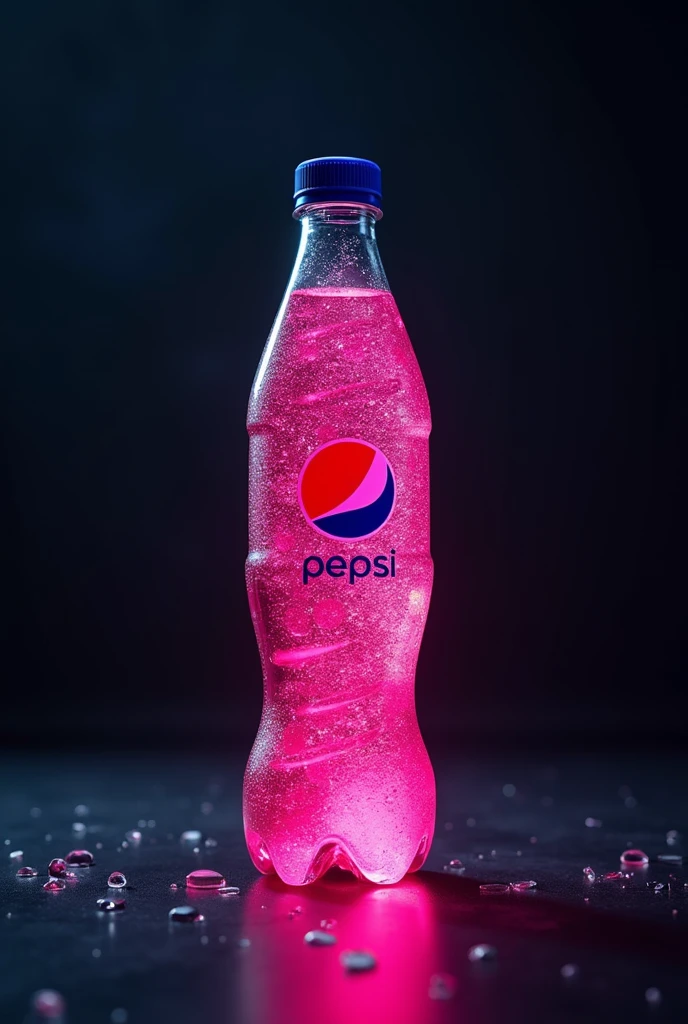 arafed bottle of PEPSI refrigerator with a pink liquid inside, dramatic product photography, commercial product photography, pbr render, hyper-realistic poison bottle, miniature product photo, product photography, product photography 4 k, hyper-realistic colorful photo, “hyper realistic, PEPSI, dramatic product photo, hyper-realistic detailed rendering, refrigerator, against a deep black background, 35mm Product Photo"