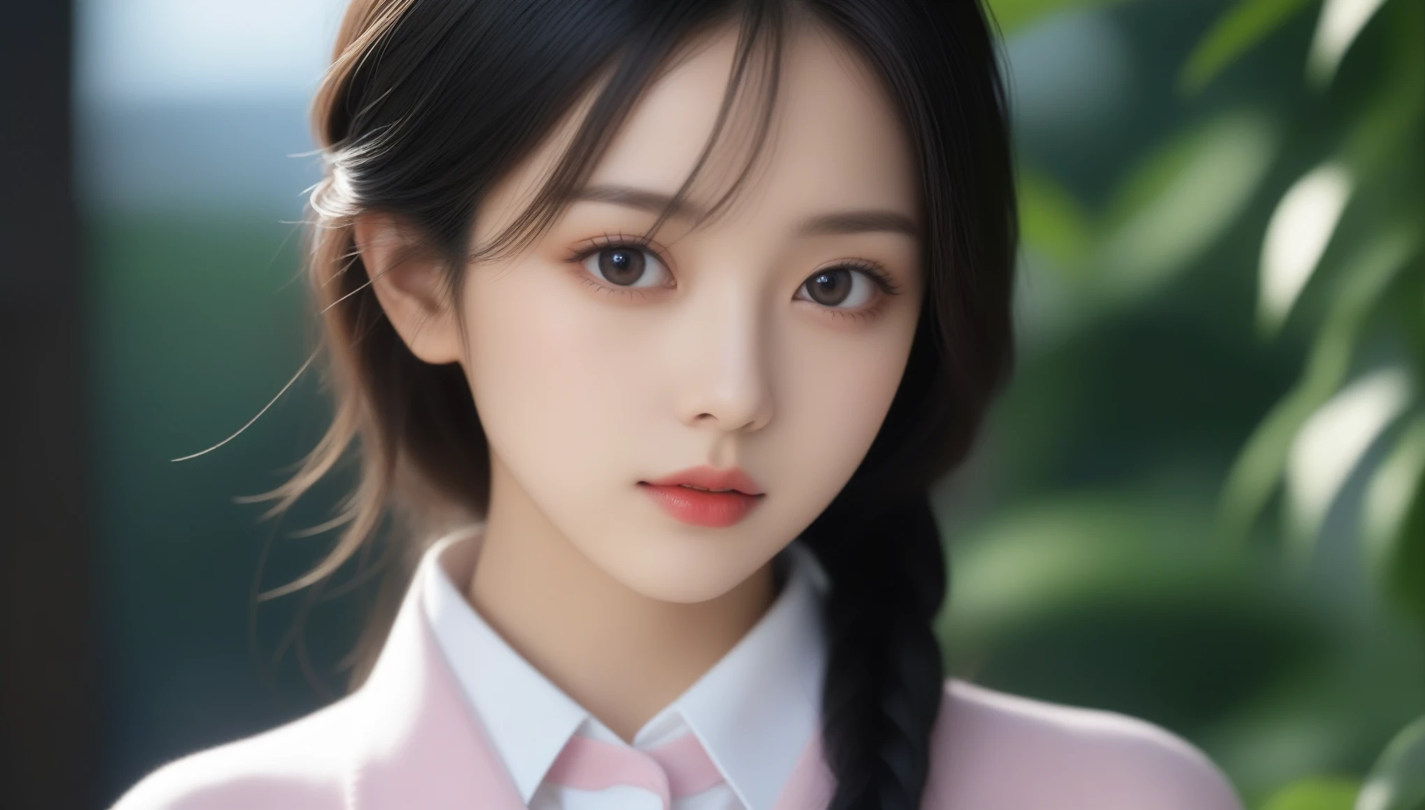 8k, Ultra-high resolution, Highest quality, masterpiece, 三分割法によるphotograph,Surreal, photograph,One Woman, (:1.3), cute, cute顔, 細部までBeautiful Eyes, 細かくdetailedに,masterpiece,One Girl:1.2,Japanese women,kindergarten,close up,glaring,Black hair,braid,(twin braids:1.0),ID photo,(kindergarten uniforms:1.3),Eccentric,Future City,white collar,((Fusion of fashion and gothic)),(Beautiful attention to detail),Subtle details, detailedな顔,anger,Attractive eyes,(ポートレートphotograph:1.4),(Photorealistic images:1.4),Fantasy art,(Beautiful Face:1.4),美しくAttractive eyes、Beautiful Eyes,Silver residue,(Tight waist:1.4)、(Beautiful with perfect body proportions:1.4),Pink Lips,profile,(((Ideal body type))),A-cup small breasts :2,、Portraiture:2、Perfect Anatomy、鮮明なdetailed、detailed,Fashion magazine cover,Thin lips,完璧でBeautiful Face ,完璧でcute顔, Skin with attention to detail, Perfect limbs、Narrow waist,Surreal,Light and shadow,spotlight