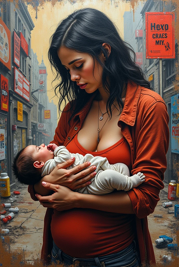 Make a graffiti of three combined themes, like early pregnancy, Drug prevention and the fight against HIV