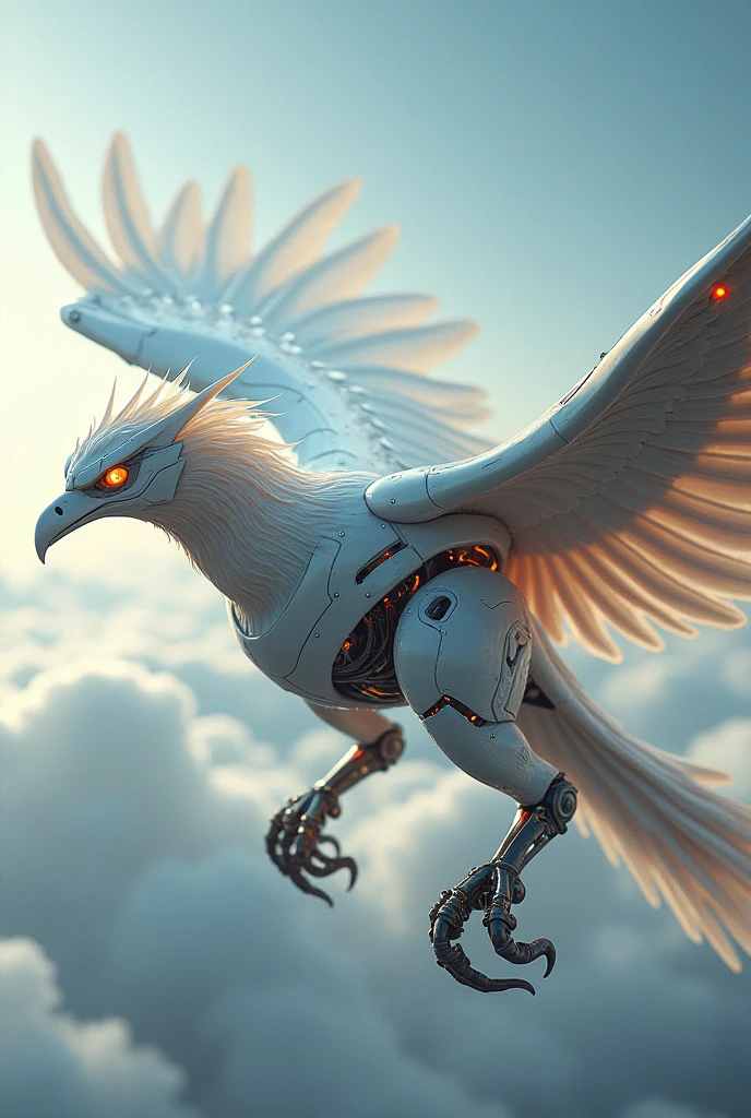 The Nano-Swan Drone is a sleek, swan-inspired marvel of advanced technology. Its streamlined body and lightweight metallic construction allow for swift and agile movements. The drone's wings are made of ultra-thin nano-fibers that can morph and reshape, adapting to different needs. Equipped with large, piercing sensor eyes, the Nano-Swan Drone possesses advanced visual capabilities for precise tracking. It features micro-thrusters for propulsion and retractable nano-talons for grasping objects or defending against threats. This nature-meets-technology design makes the Nano-Swan Drone an elegant and versatile subject.