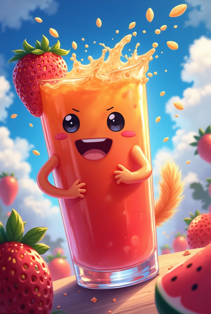 fruit juice if it were in an anime