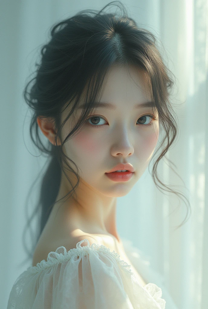 Girl with white breast
