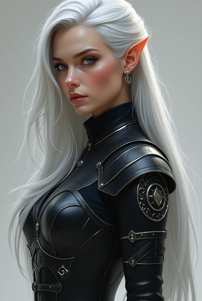 Appearance: Nyssa is an agile and slender woman, with long, silver hair that shines like the moon. His eyes are a metallic gray, and she wears light armor, made of dark leather and adorned with silver runes. Their clothing is designed to maximize mobility and discretion..