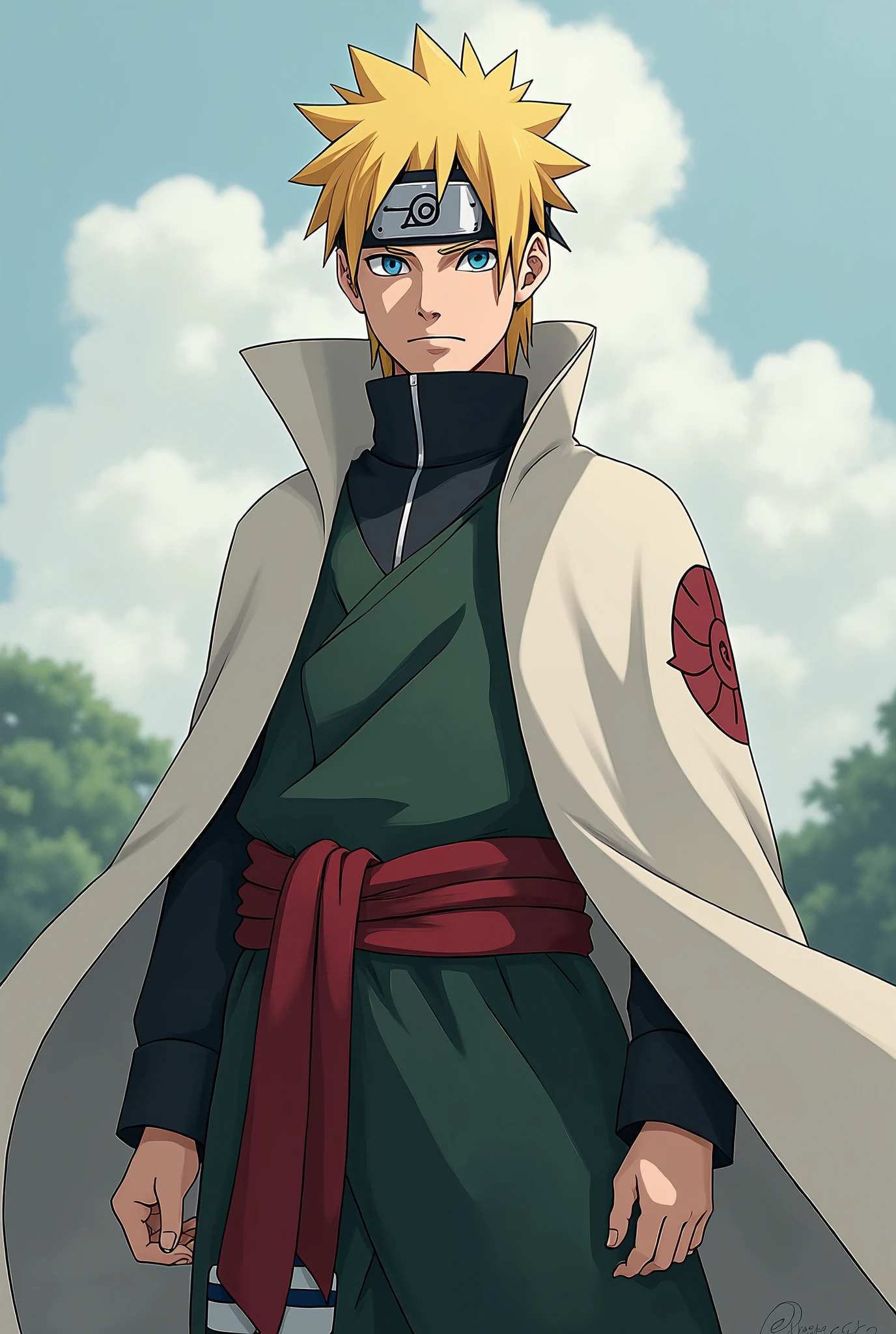 Minato the fourth Hokage from Naruto from the front
