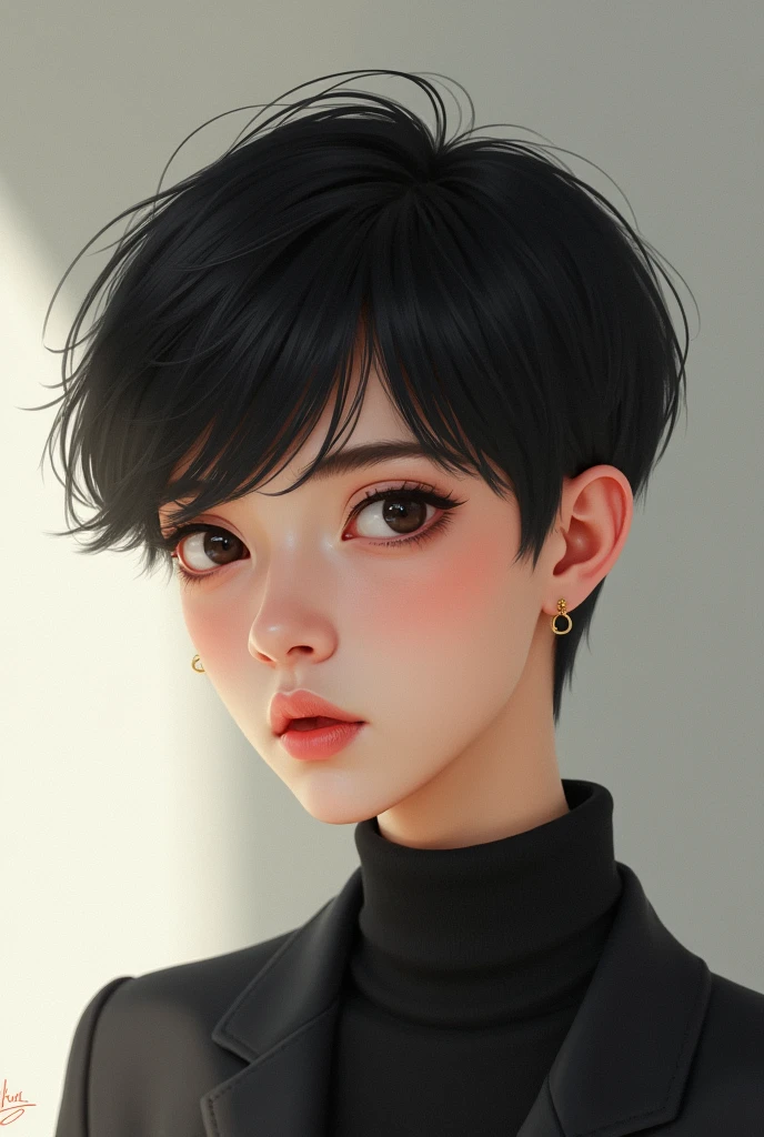 with short hair 