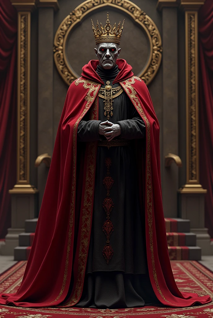 lord voldemort as a king wearing a toga and crown