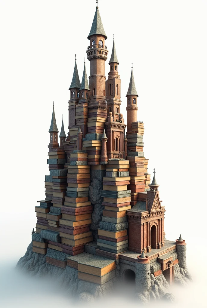 CASTLE MADE OF BOOKS, white background