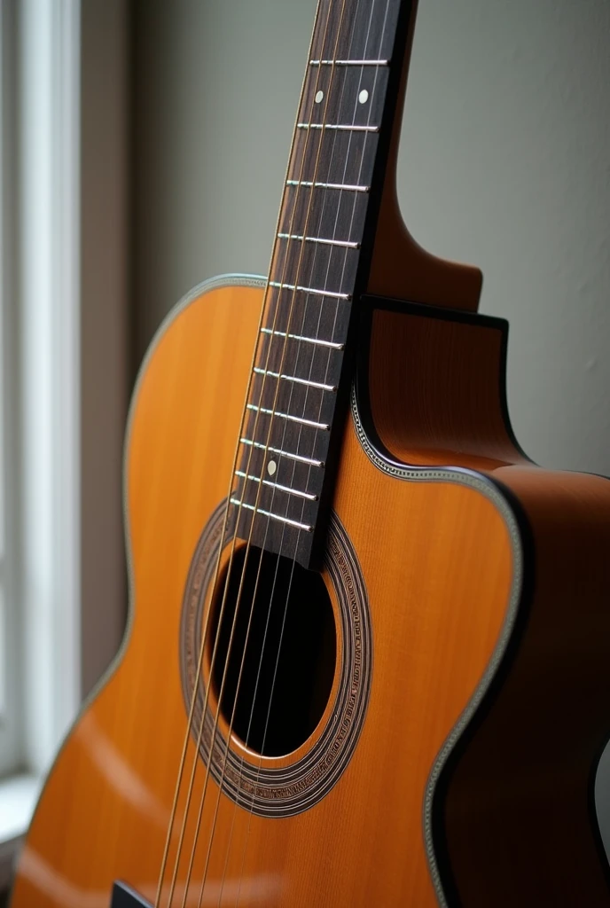 create an image of just half of the guitar.