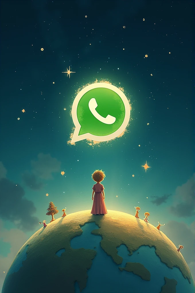 WhatsApp logo on the theme of the little prince