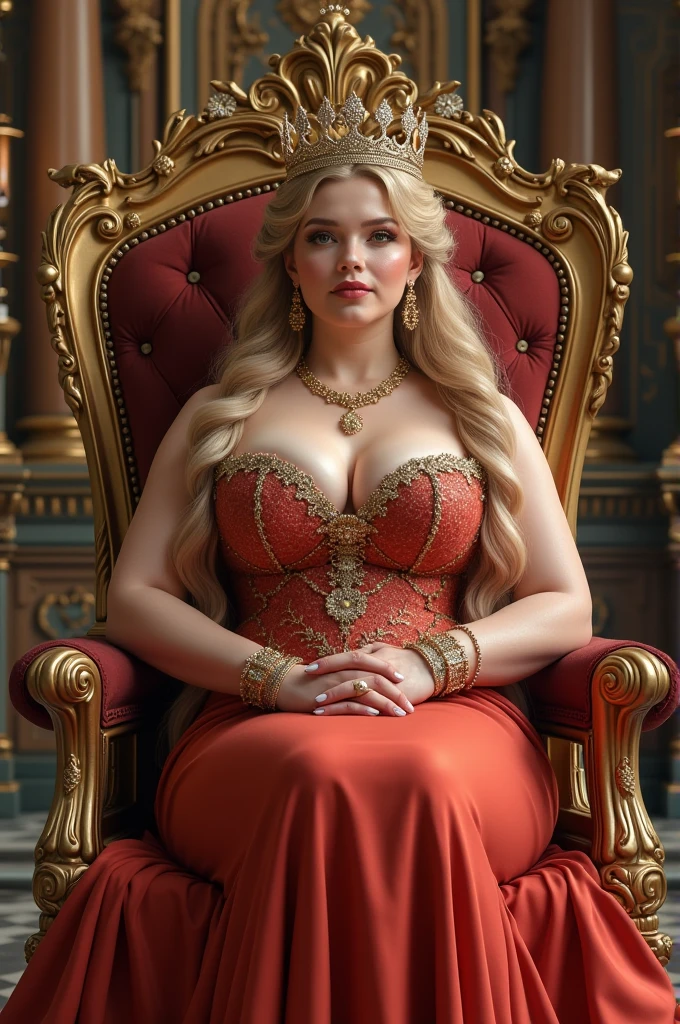 MILF, 2 QUEENS, , BBW, photo vintage, visage feminin parfait, blonde , tache de rousseur, 1888, big huge breasts : 48H,FRONT VIEW, Rembrandt LIGHT , EXTREME LONG V-NECK, BIG CLEAVAGE, BEAUTIFUL EYES, BEAUTIFUL HANDS, LIGHT SMILES, PERFECT FACE, tres long décolleté, CASTLE BACKGROUND, QUEEN, NECKLACE, RING, JEWELERY RICH, SFW, FULL BODY, COLORFUL, ITALIAN, SEXY ROYAL LINGERIE
