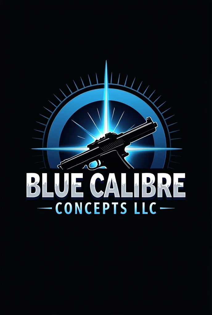 I'm seeking a bold and aggressive logo for my firearms training and consulting company, "Blue Calibre Concepts LLC." The logo should reflect the nature of the firearms training industry and incorporate elements such as firearms, tactical gear, and bullets.

Key Requirements:
- A design that is both modern and sleek, yet bold and aggressive
- Inclusion of elements related to firearms training
- Use of the company name within the logo
- A color scheme of blue and black or grays