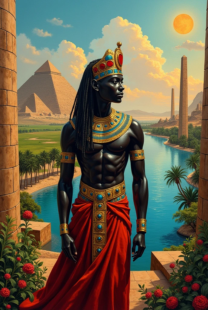 A 1990s style painting inspired by the title Black Egypt