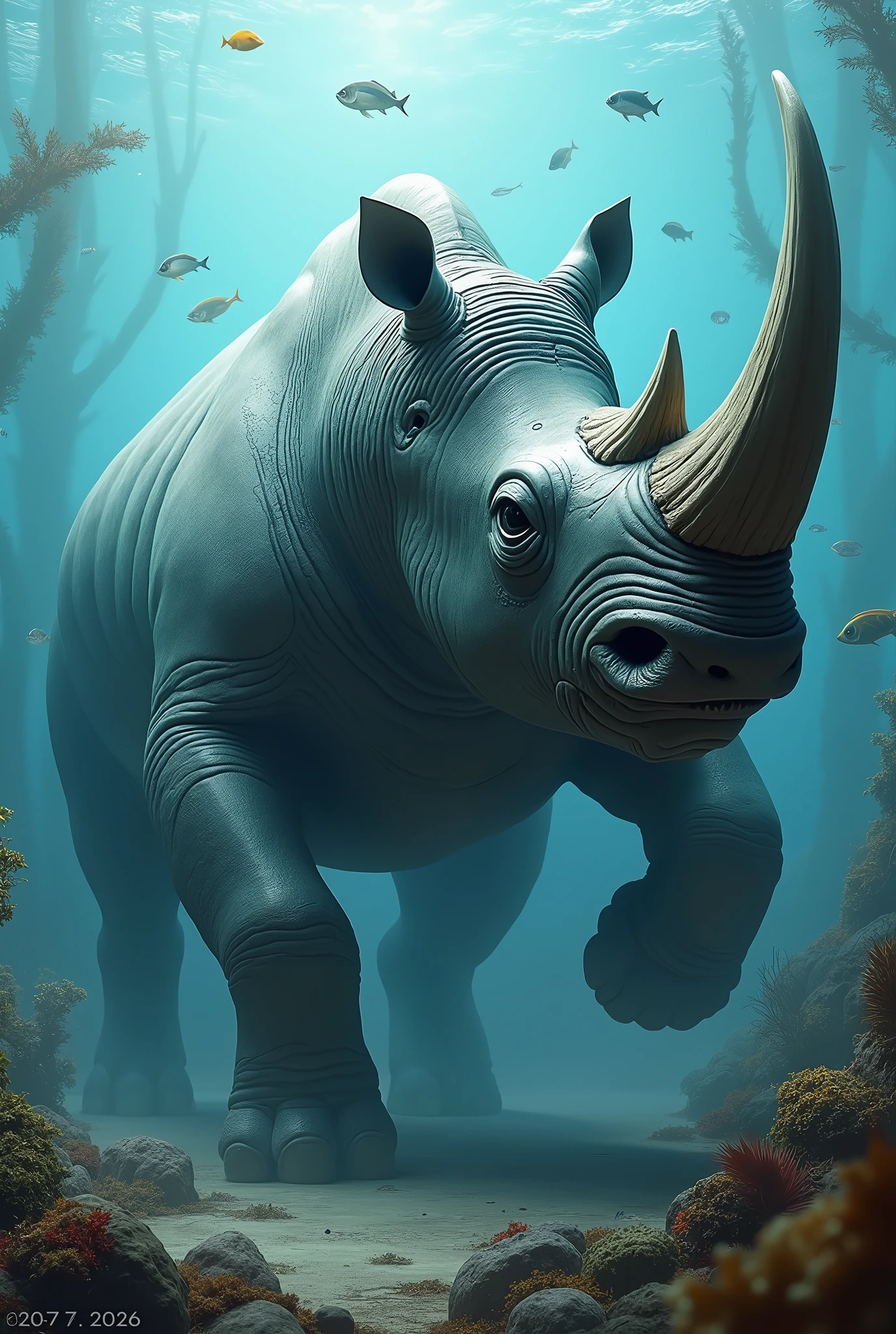 Make a fusion between the rhinoceros and the shark