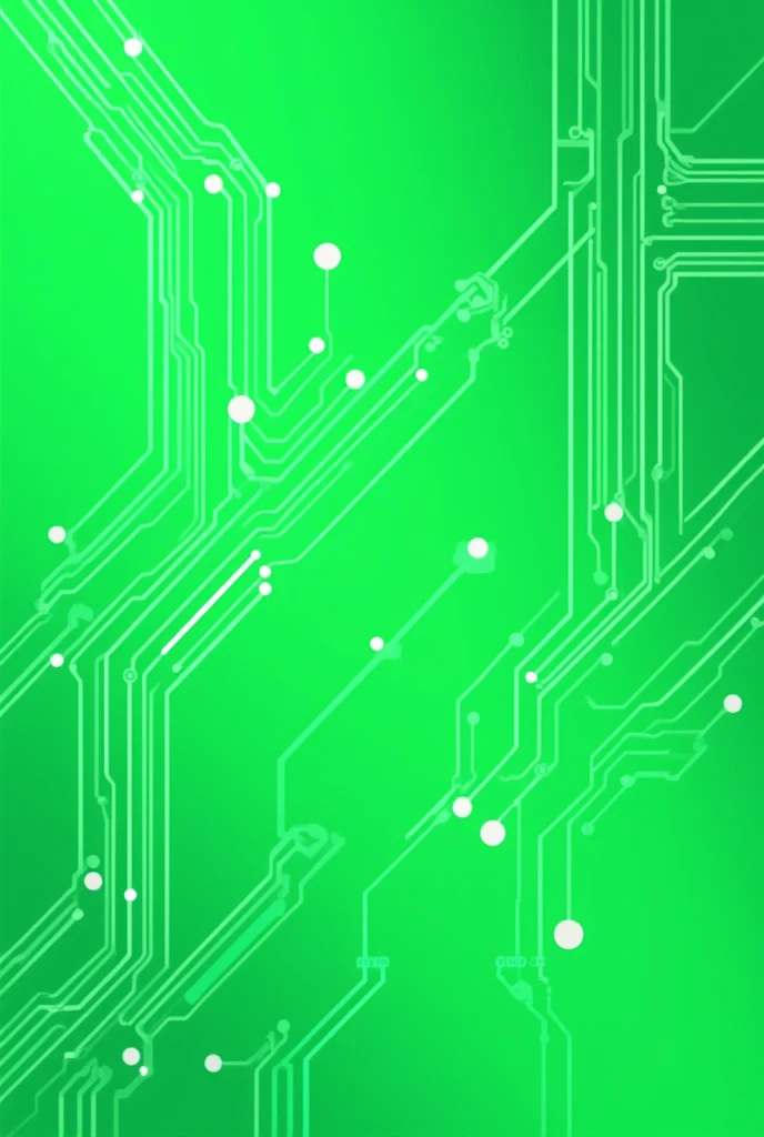 a 2D drawing of a green electrical circuit with white details, the details are just the lines that pass through the circuit and nothing more, but with a lot of lines