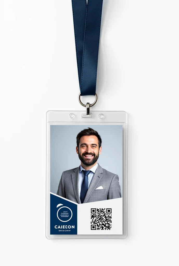 2. Badges The AI needs to generate a badge layout following the following criteria:
downtown: Include employee photo, is cargo.
QR code that can be scanned to identify the employee in the internal system.
Aesthetics must be clean, com fundo branco, dark blue details and legible typography.