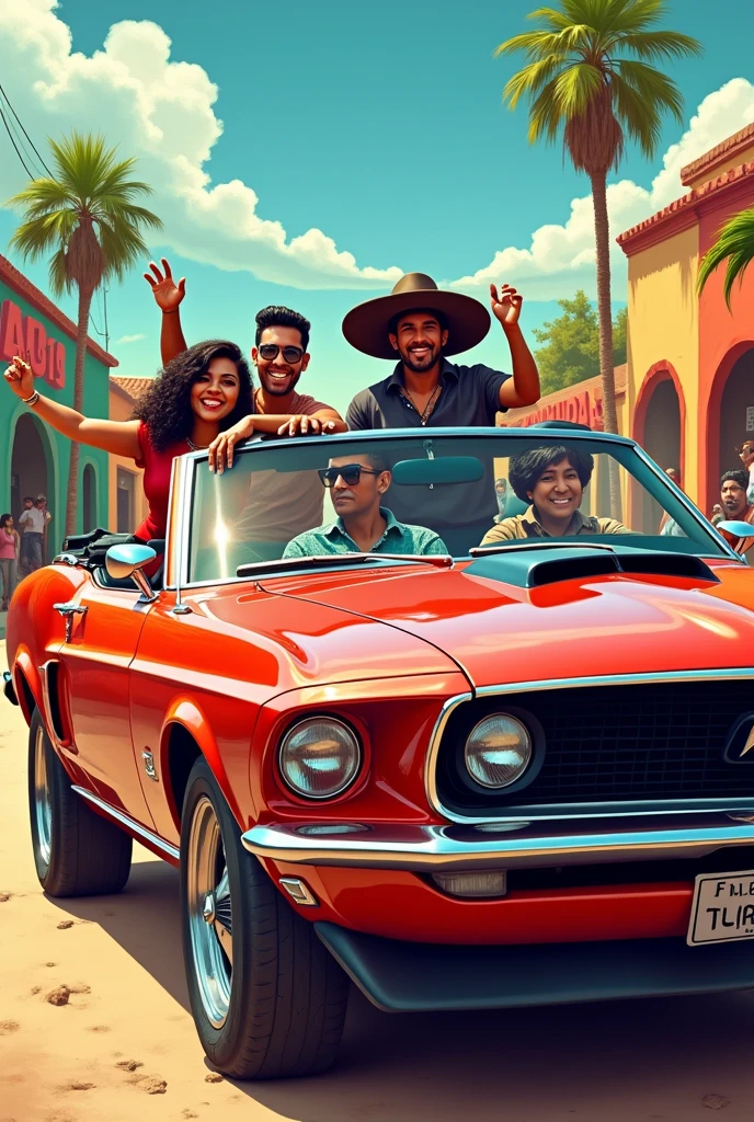 Mexicans in a car mg