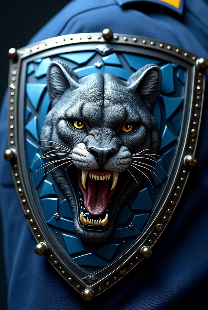 Shield of a puma, for blue uniform