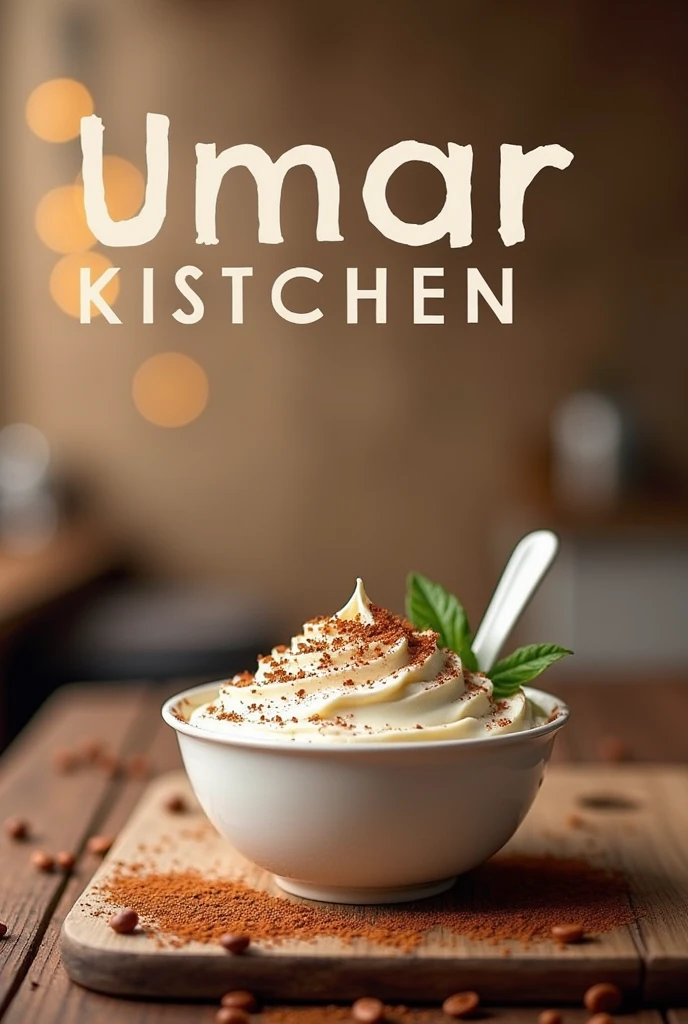 Design a professional banner for "Umar Kitchen", a restaurant that sells yogurt and coffee,
Bullet:
contact address "No 12 Olukoko Street Ogbomoso",
number: 08158422430