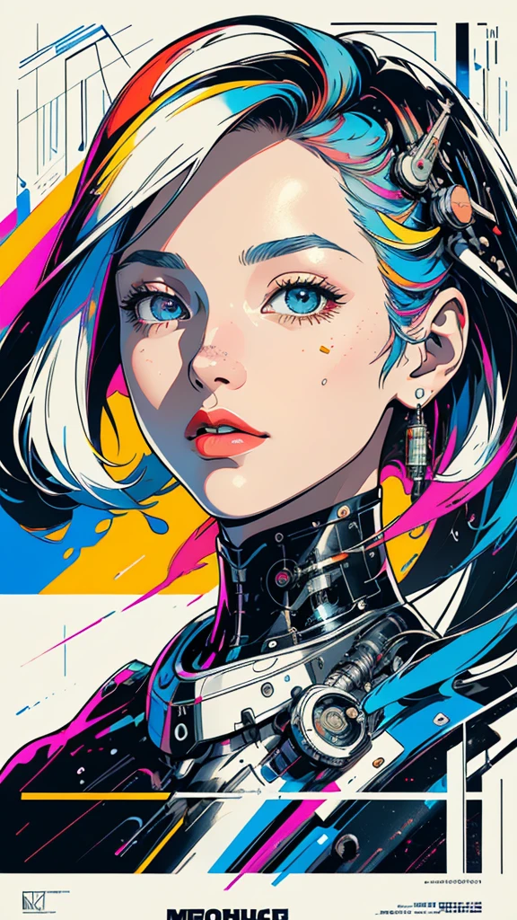 (((masterpiece, highest quality))),(((solo:1.2))),(((1girl:1.2))),32k wallpaper, very detailed, poster, vintage science fiction,(((((geometric cinematic movie poster))))),(((((bauhaus))))), shape,(((abstract))),(mid century modern),movie poster,(((((portfolio))))),(((((Close-up))))),(((((bust up))))),((((more various angle)))),(((highlight))),((((heterochromia)))),(((complete detailed face))),(((detailed futuristic machine))),(((most complecated machine))),unlimited colorful color scheme,(((Absolutely mechanic background)))