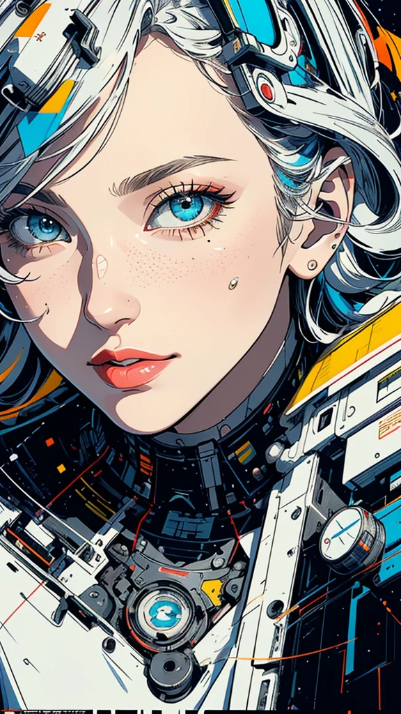 (((masterpiece, highest quality))),(((solo:1.2))),(((1girl:1.2))),32k wallpaper, very detailed, poster, vintage science fiction,(((((geometric cinematic movie poster))))),(((((bauhaus))))), shape,(((abstract))),(mid century modern),movie poster,(((((portfolio))))),(((((Close-up))))),(((((bust up))))),((((more various angle)))),(((highlight))),((((heterochromia)))),(((complete detailed face))),(((detailed futuristic machine))),(((most complecated machine))),unlimited colorful color scheme,(((Absolutely mechanic background)))