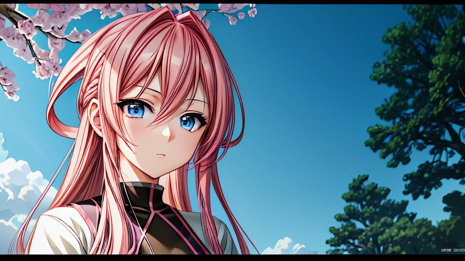 anime girl with pink hair and blue eyes standing in front of a tree, 4K anime style, anime art wallpaper 4k, anime art wallpaper 4k, detailed digital anime art, beautiful animated portrait, anime art wallpaper 8K, beautiful anime illustrations, 4k anime wallpaper, 4k anime wallpaper, anime fantasy illustrations, anime fantasy illustration., detailed portrait of anime girl
