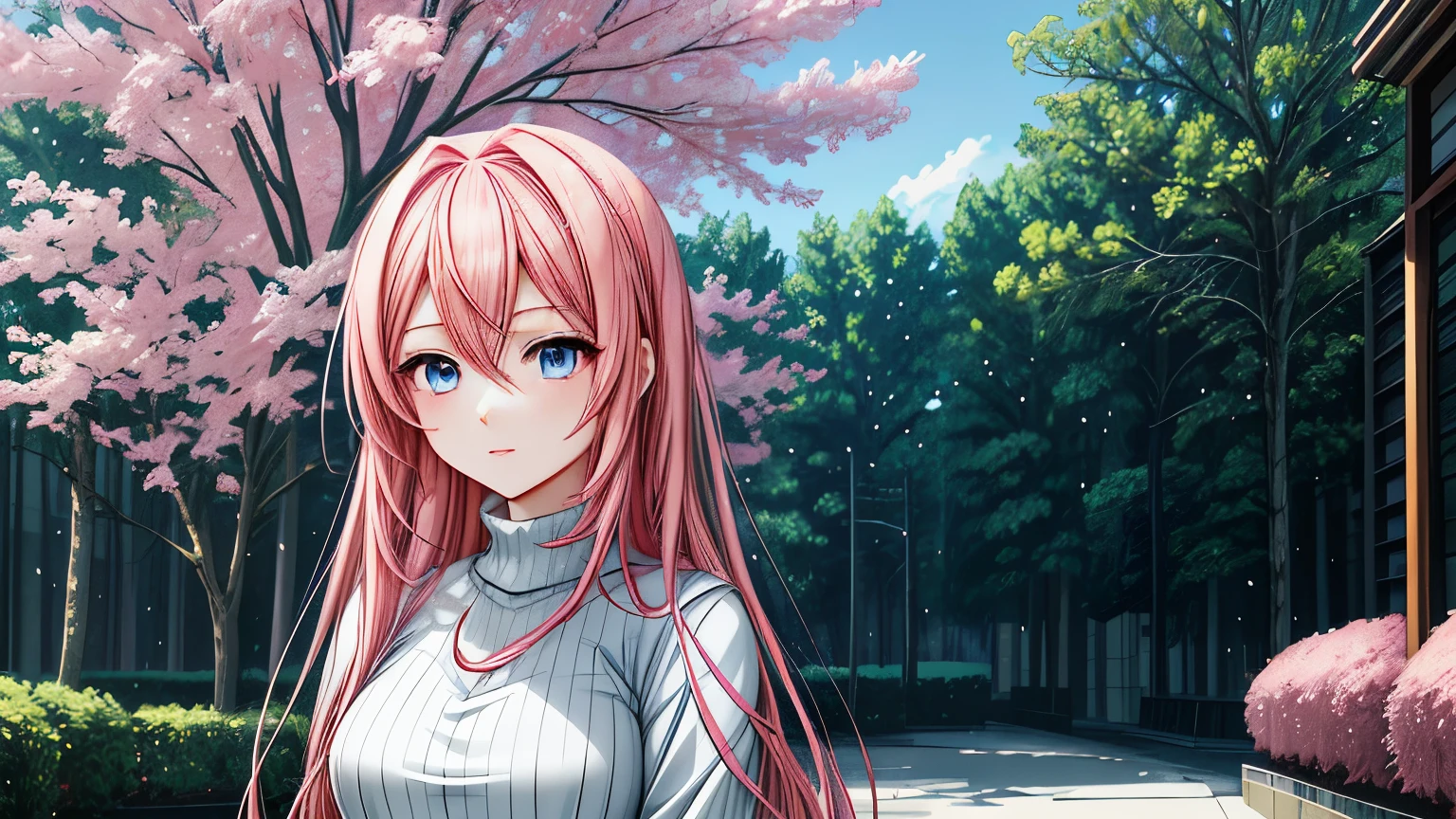 anime girl with pink hair and blue eyes standing in front of a tree, 4K anime style, anime art wallpaper 4k, anime art wallpaper 4k, detailed digital anime art, beautiful animated portrait, anime art wallpaper 8K, beautiful anime illustrations, 4k anime wallpaper, 4k anime wallpaper, anime fantasy illustrations, anime fantasy illustration., detailed portrait of anime girl
