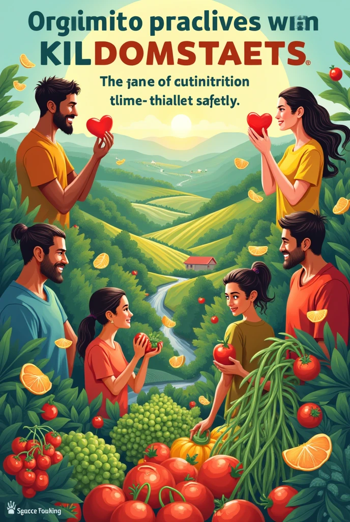Can you generate me a poster about how can good agricultural practices, food standard , and organic farming help people to battle against malnourishment and deaths about food