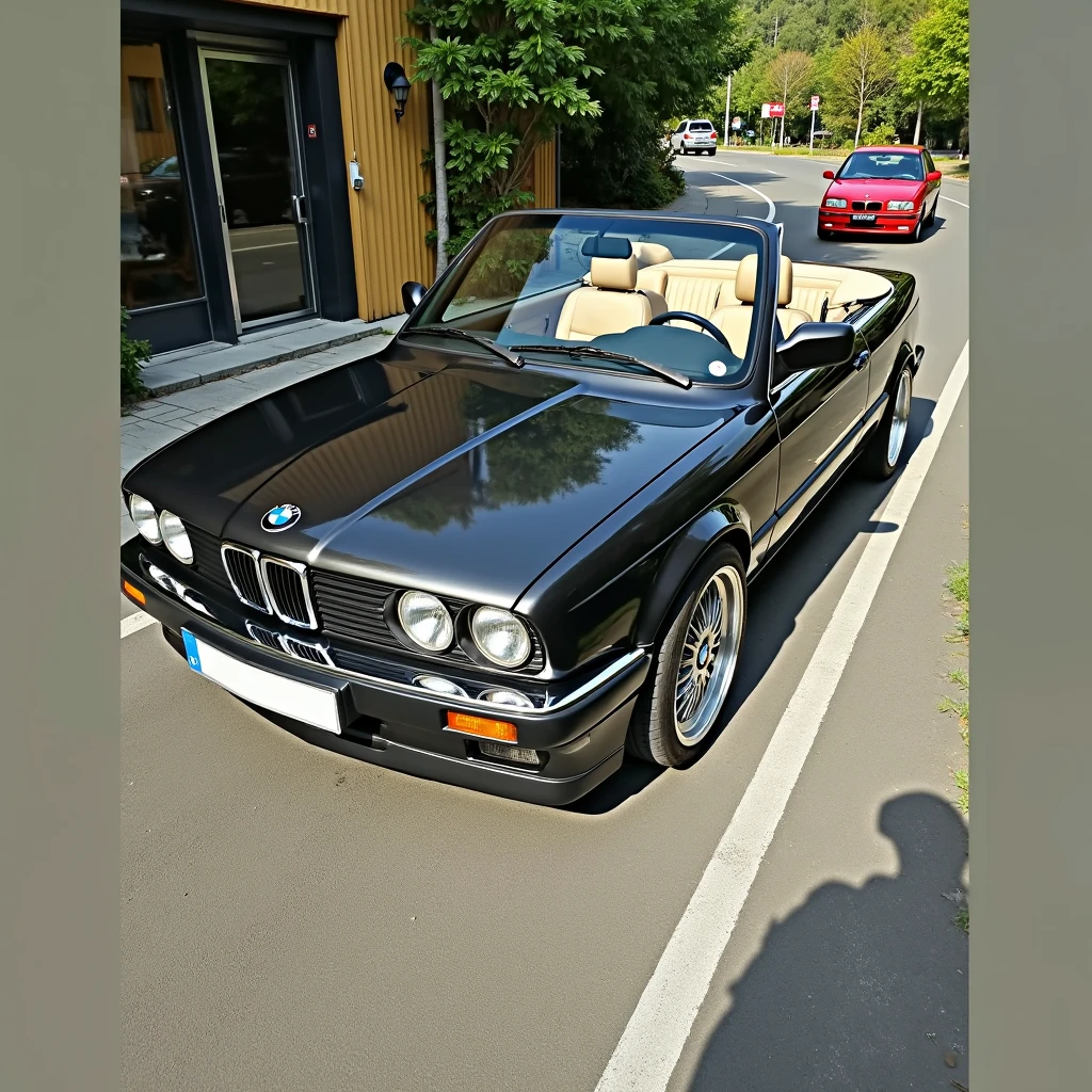 Bmw e30 cabrio black spoked rims