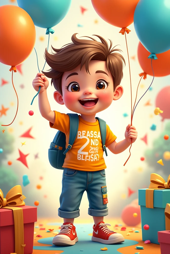 make me a birthday invitation image about intensely 2 for a boy named "sebastian" Saturday 31st, Hour: "3 pm"