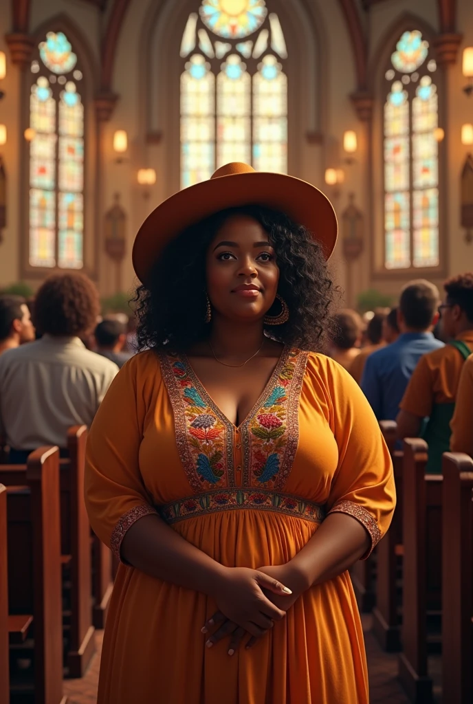 Fat black girl in church 
