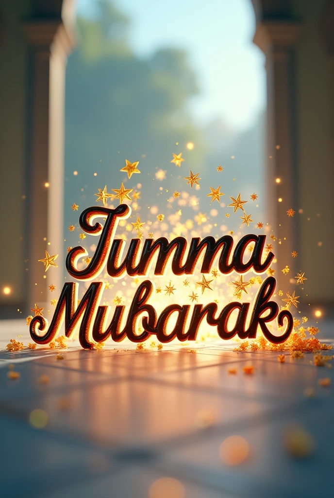 typography text "Happy Jumma Mubarak"