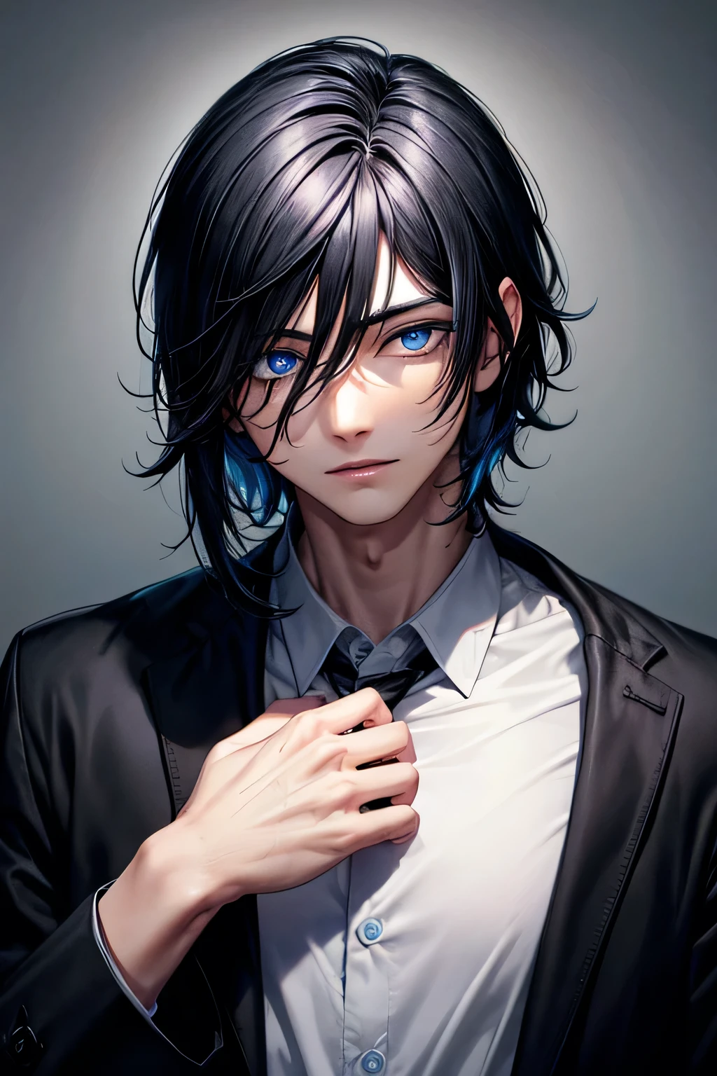 Male, black hair, blue eyes, mentally unstable