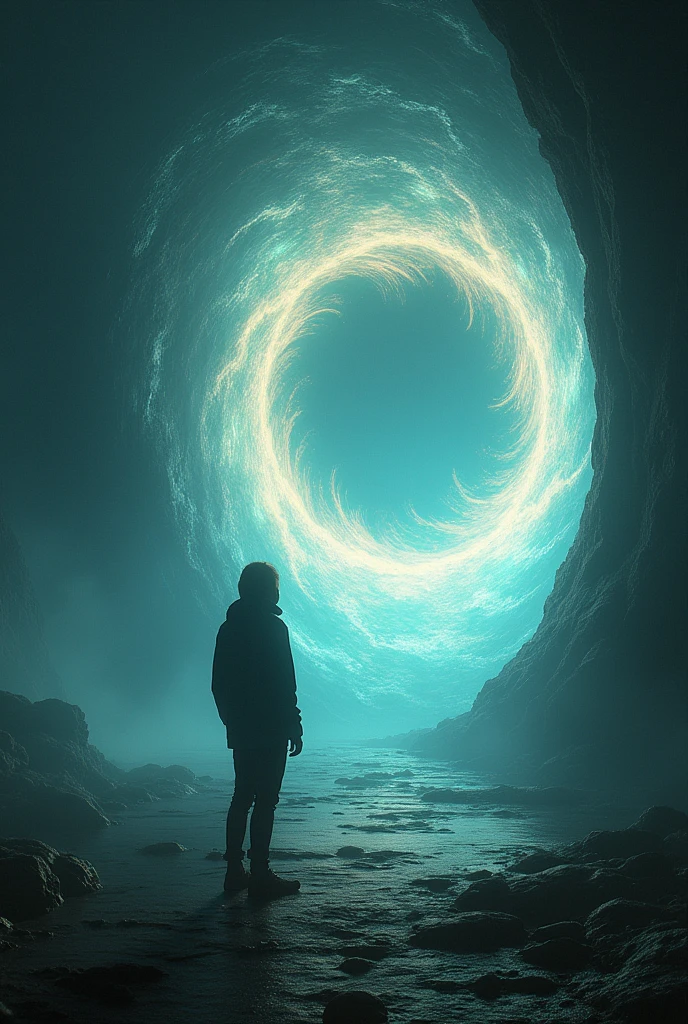 a person watching a portal opening