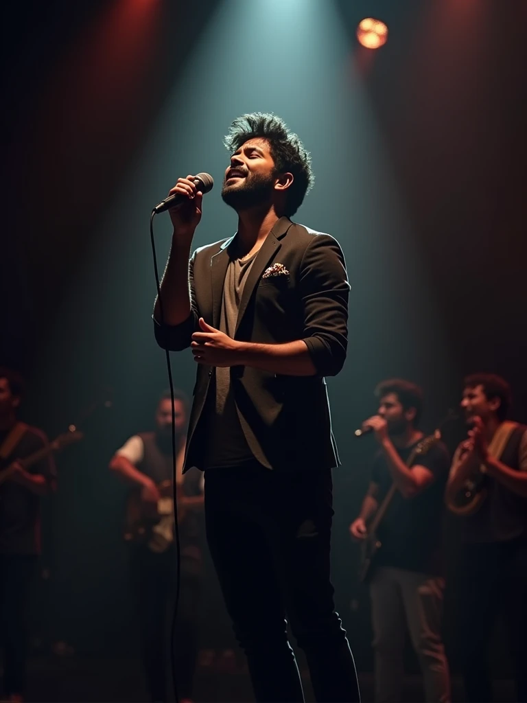 singer arijit singh singing in image word "oh pilka"