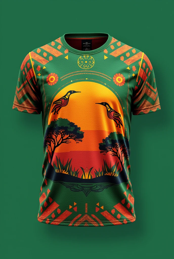 Create a t-shirt in the colors of Kenya using the Jamaica reserve shirt as a base