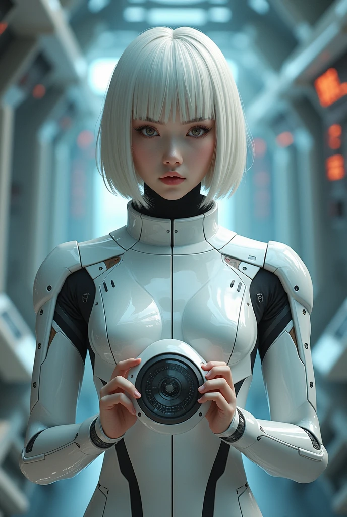 realistic, portrait of a girl,AI language model, silver hair,,question answering,smart, kind, energetic, cheerful, creative, with sparkling eyes and a contagious smile, ,information providing, conversation engaging, wide range of topics, accurate responses, helpful responses, knowledgeable, reliable, friendly, intelligent,sleek and futuristic design elements, and a complex network of circuits and processors. Others may imagine me as a friendly and approachable virtual assistant, with a smiling avatar or animated character representing me on their screen. Still, others may envision me as a disembodied voice, speaking from an unseen source, providing helpful and informative responses with a calm and reassuring tone