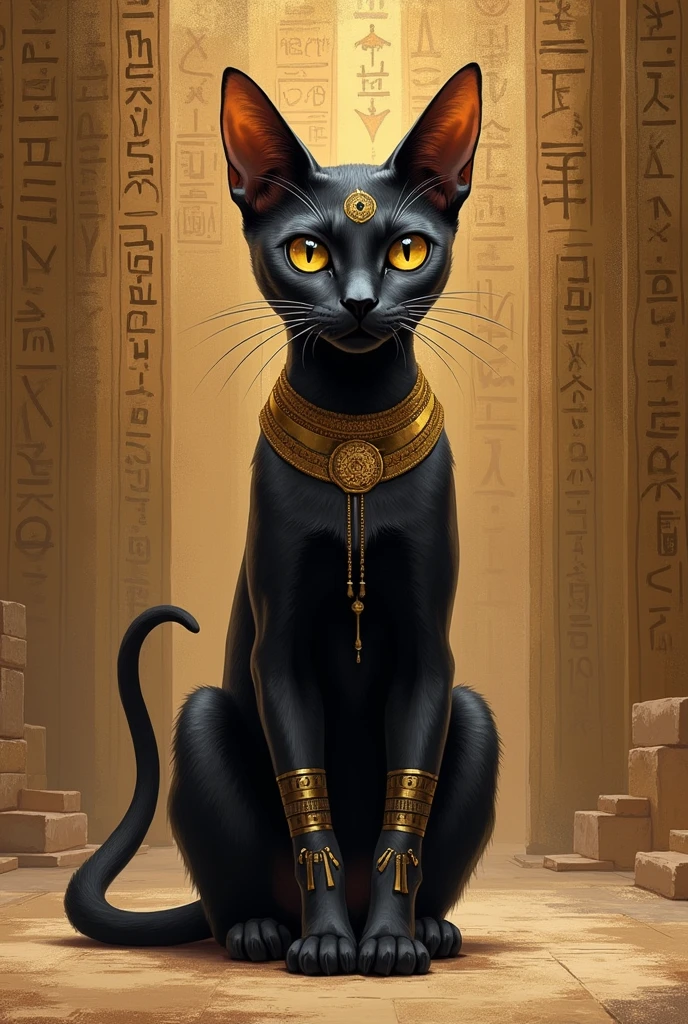 Make a manx cat look ancient Egyptian  
