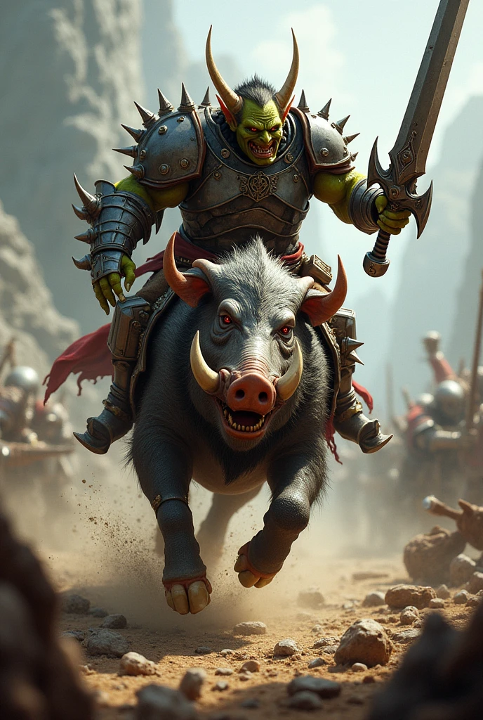 Goblin Knight description: A goblin riding an armored boar, that advances rapidly towards enemies, causing extra damage to ground troops.