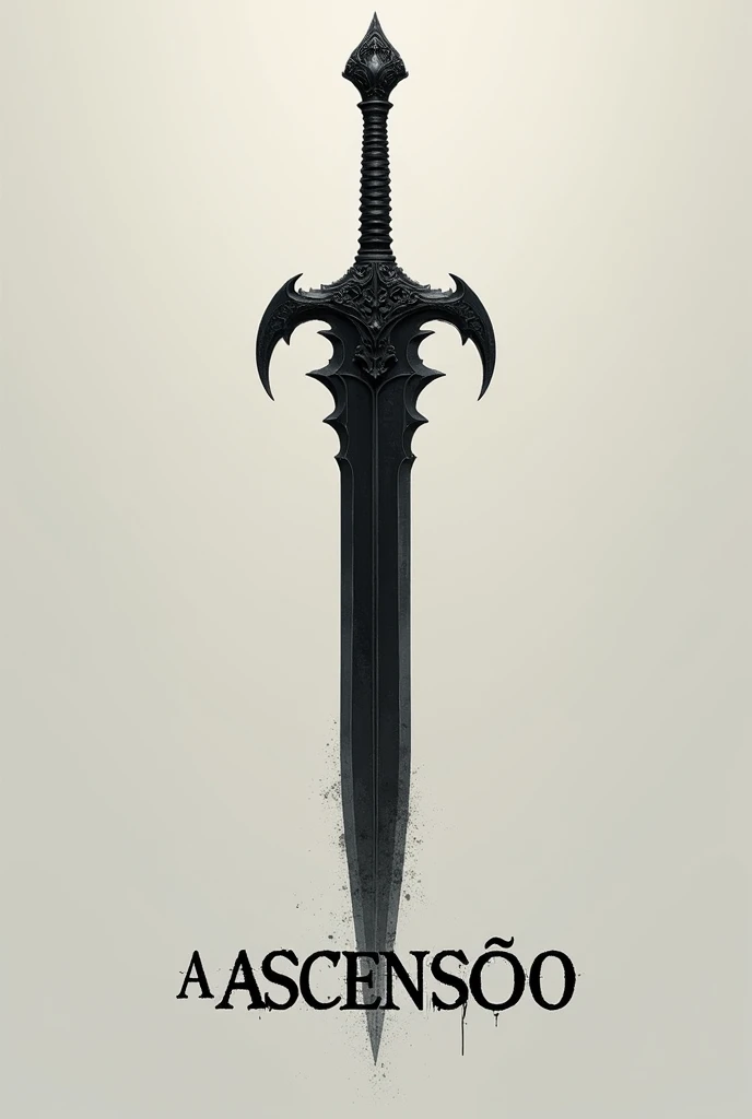 a black sword, with the name:"The Ascension" written underneath it forming this word in Brazilian Portuguese