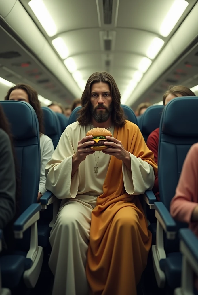 change all people in the last supper painting to, 
angel with wings, 
alien with big eyes, 
satan with smile face has horny forhead, gokou with supersaiyan god, 
mr bean young,  and hte middle is jesus mohank hair
and other change to devil and alien
and all of background and table theme to the last supper