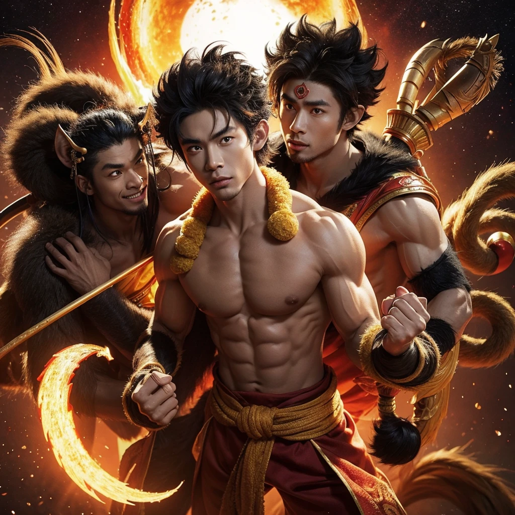 Black myth Goku，Monkey King Sun Wukong，No facial reshaping，monkey，