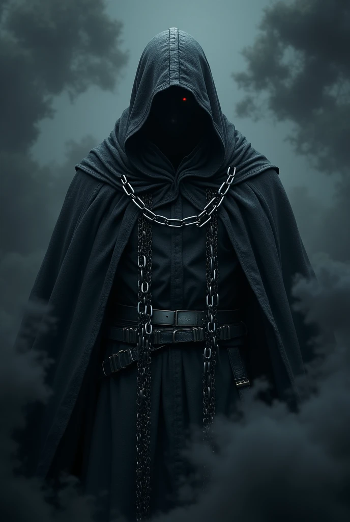 a medieval dark knight in a shroud of chains, dark brooding eyes, floating silver chains in the black night, dark sword, dark mist surrounding, (best quality,4k,8k,highres,masterpiece:1.2),ultra-detailed,(realistic,photorealistic,photo-realistic:1.37),dark medieval fantasy,dramatic lighting,cinematic,moody,dramatic composition,gothic,mystery,intricate details,chiaroscuro,dramatic shadows,somber color palette,deep blacks,blood red eyes